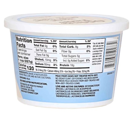 Yogurt nutrition facts